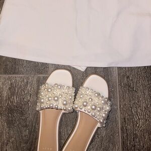 a new day White Pearl Embellished Sandals